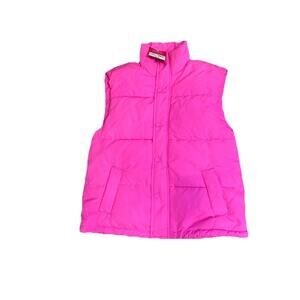 NWT’s Hot Pink Sz‎ Small Puffer Vest Women’s Womdershop Button Up